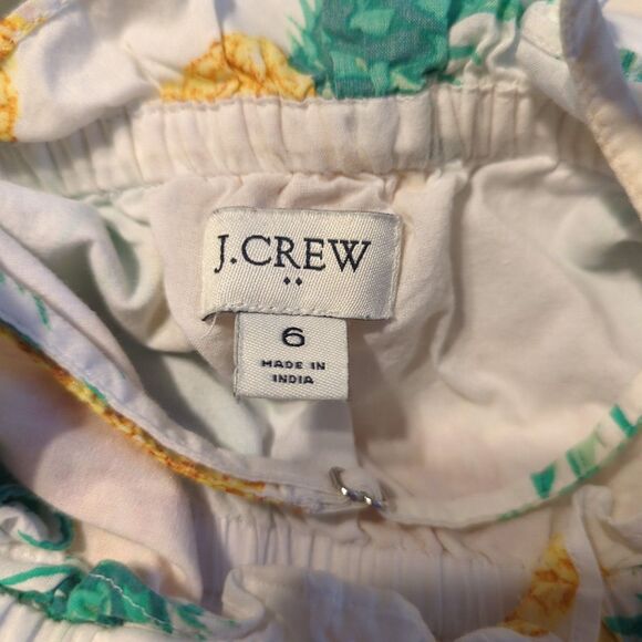 J Crew Maxi Dress Womens 6 Pineapple Print Ruffle Square Neck Summer Beach - Picture 5 of 10